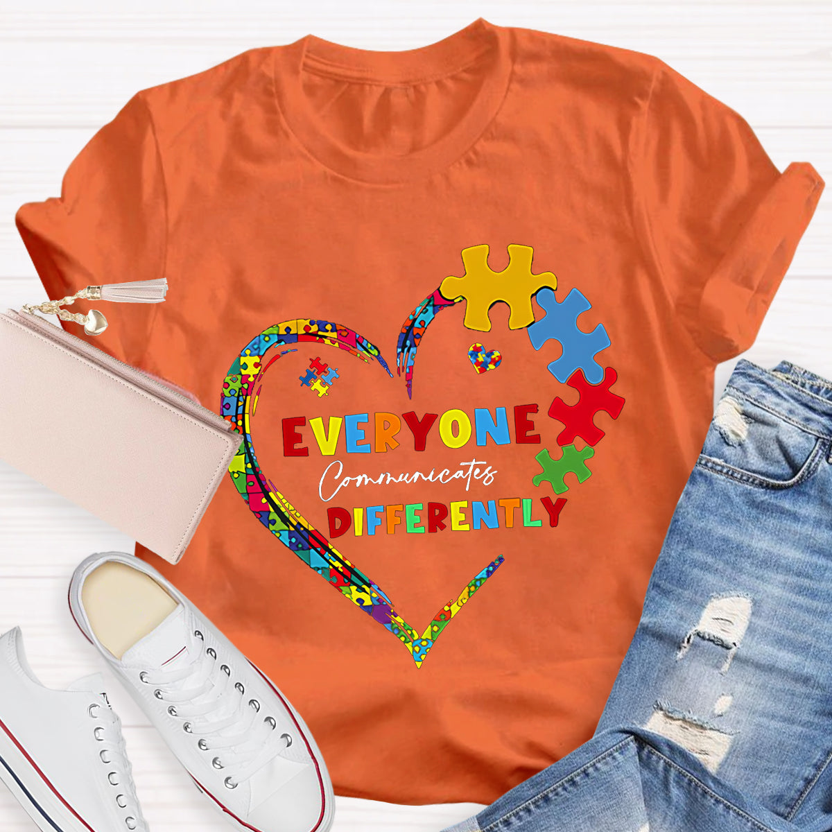 Everyone Communicates Differently Teacher T-Shirt