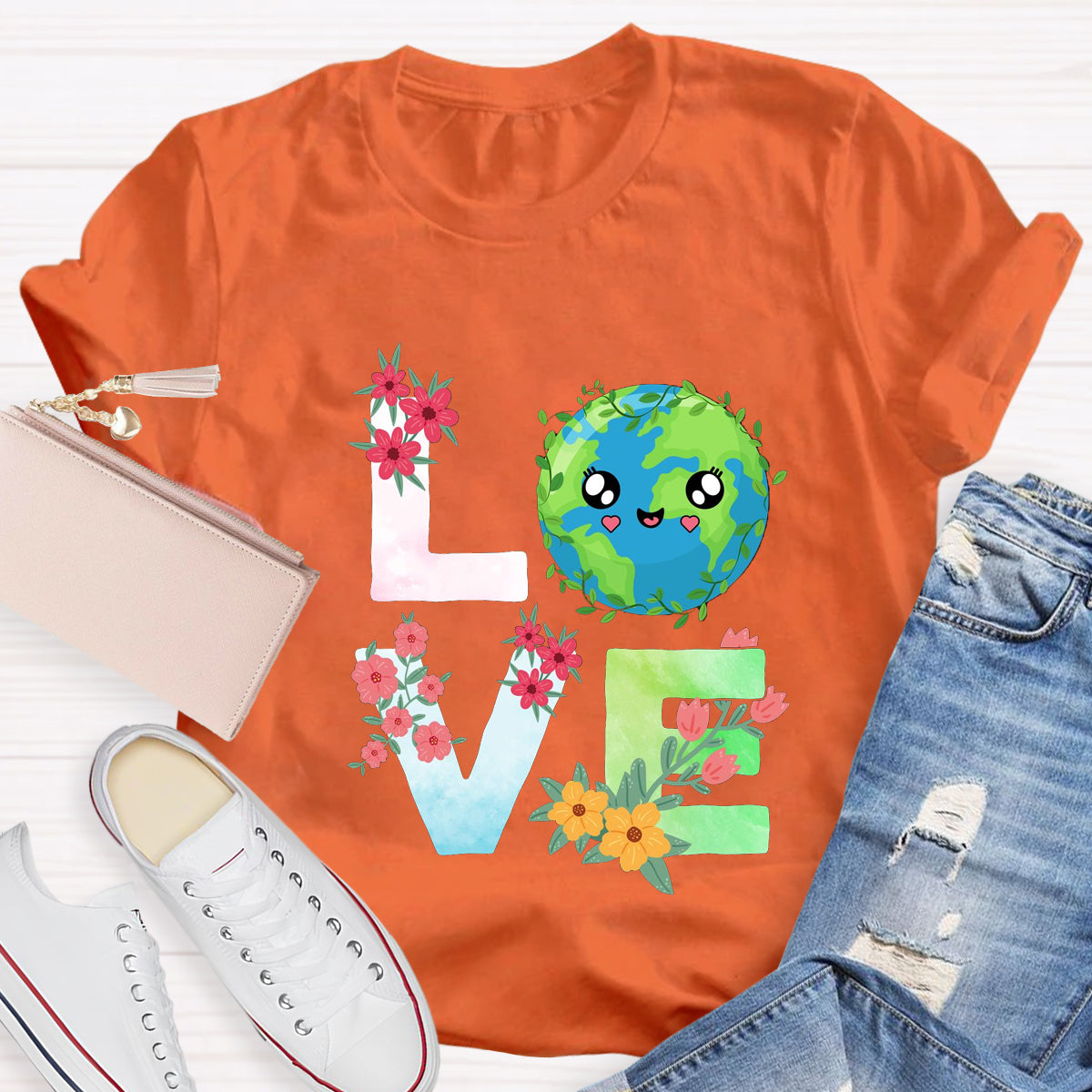Love Earth Day Teacher T-Shirt