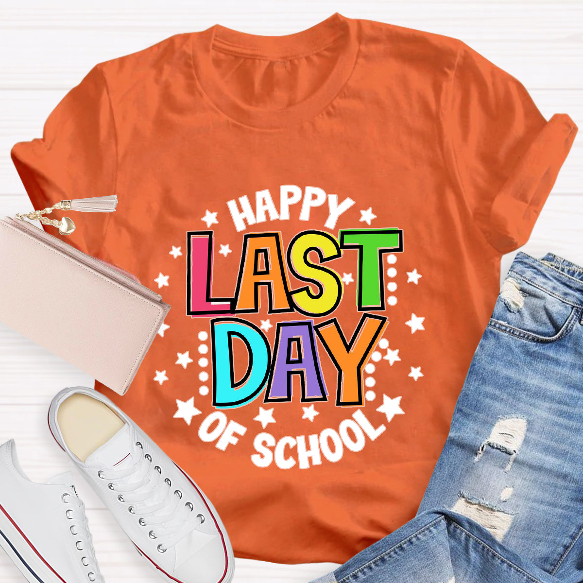 Happy Last Day Of School Star Circle T-Shirt