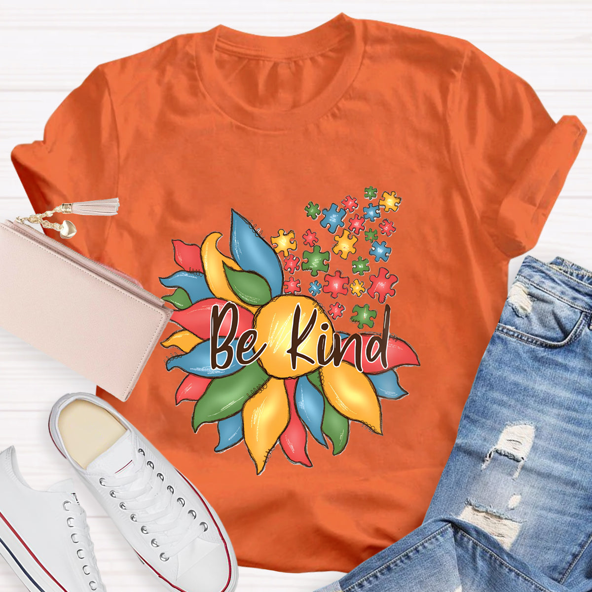 Be Kind Autism Floral T-Shirt