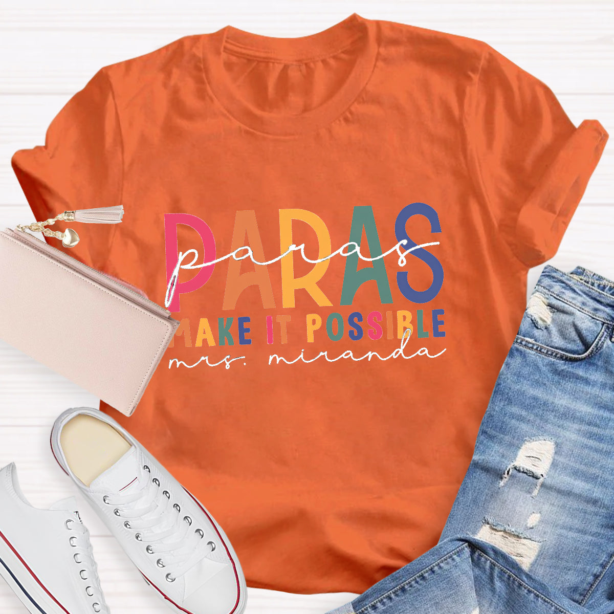 Personalized Name Para Make It Possible Teacher T-Shirt
