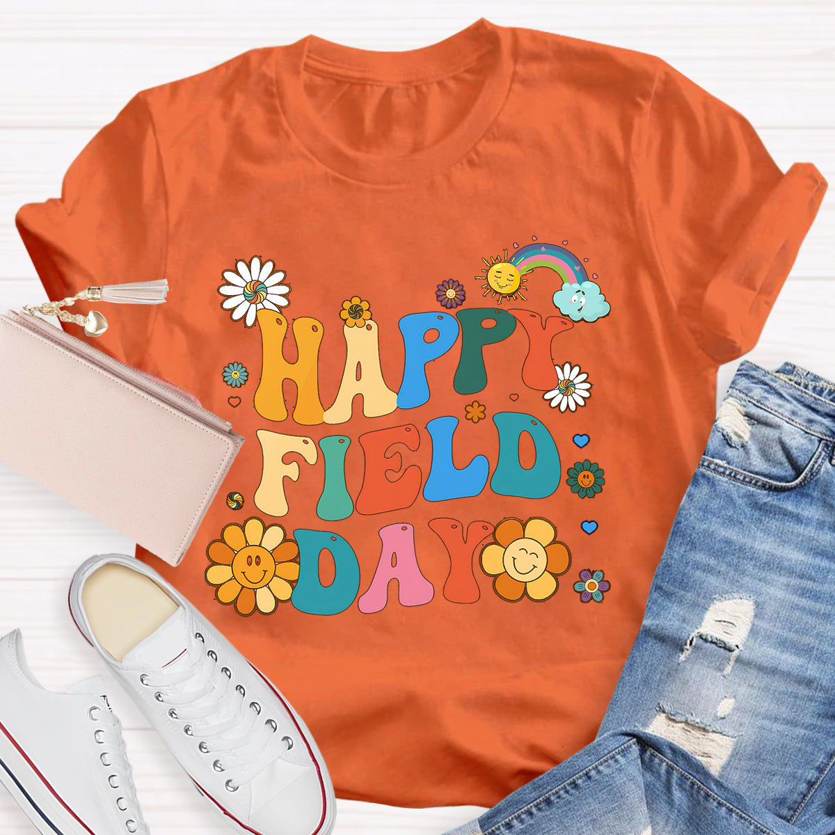 Happy Field Day Flower Teacher T-Shirt