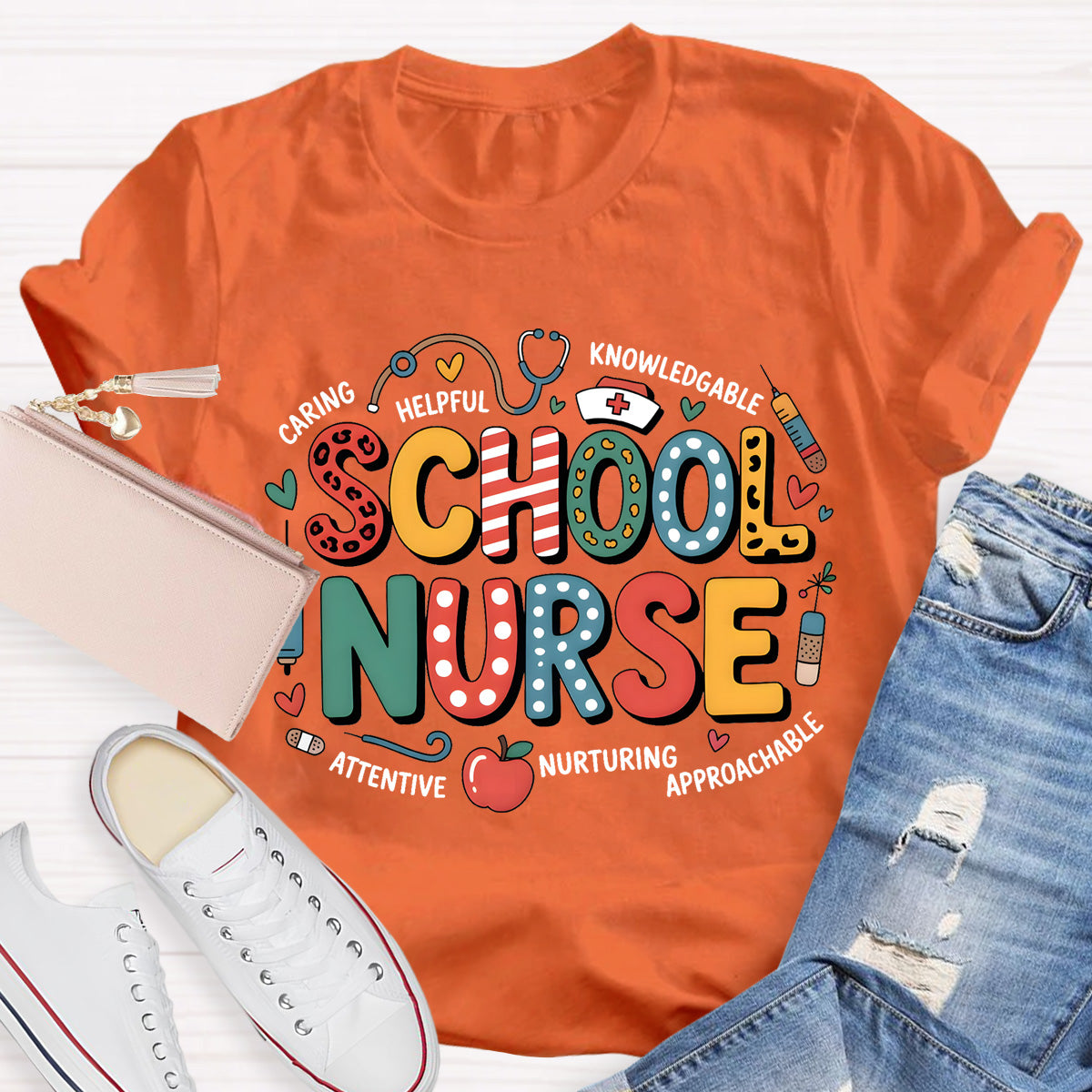 School Nurse Caring Helpful T-Shirt
