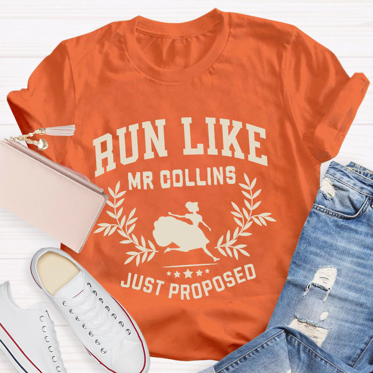 Run Like Mr Collins Just Proposed Teacher T-Shirt