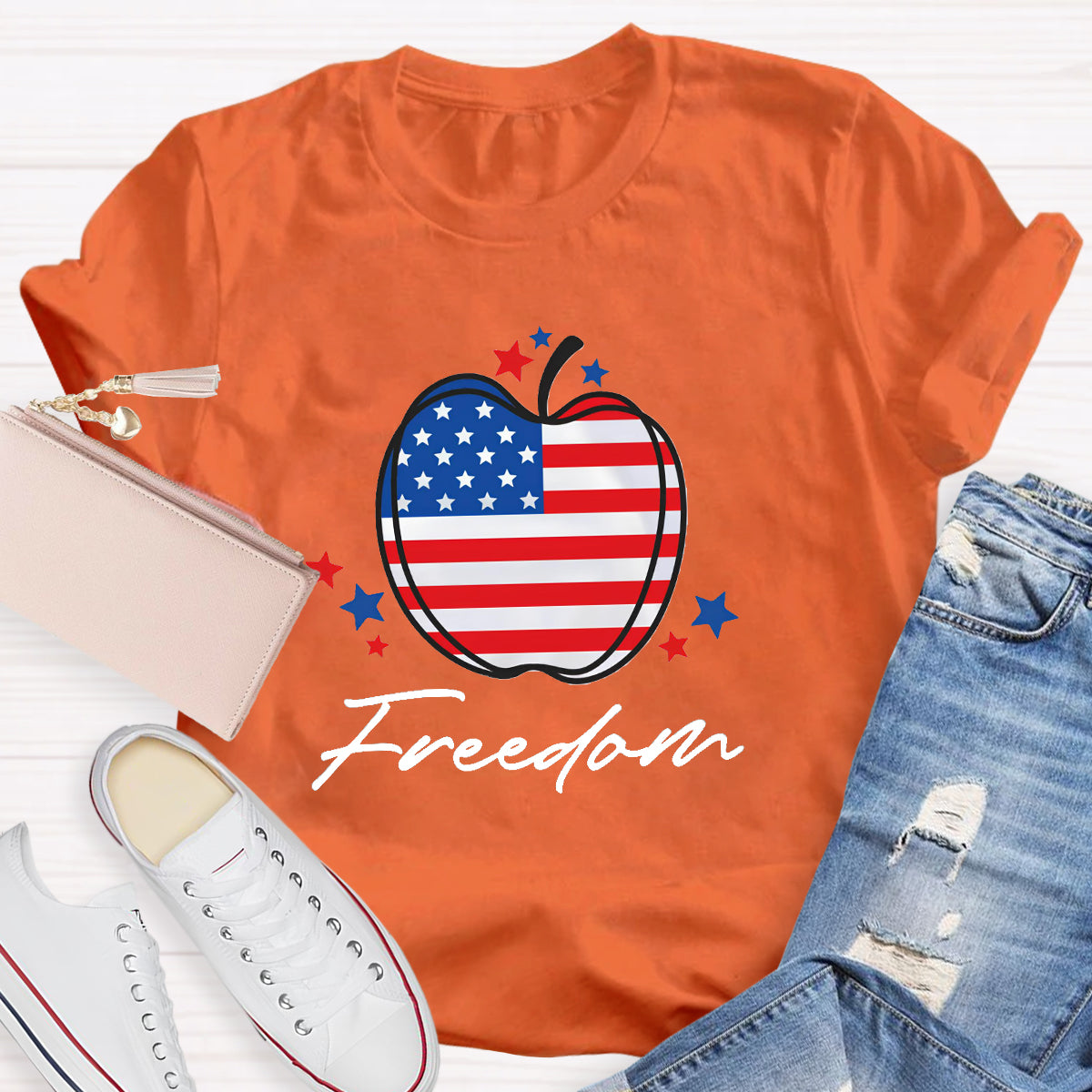 Freedom Apple Teacher T-Shirt