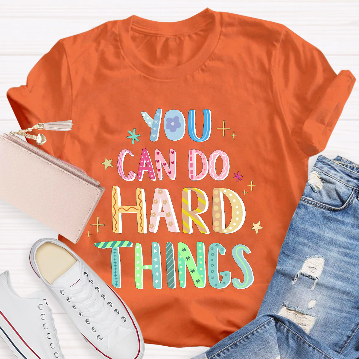 You Can Do Hard Things Motivational Language T-Shirt