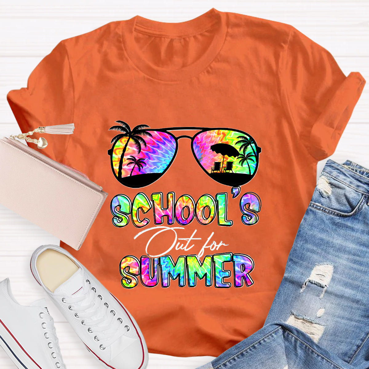 School's Out For Summer Colorful Beach Happy Summer T-Shirt