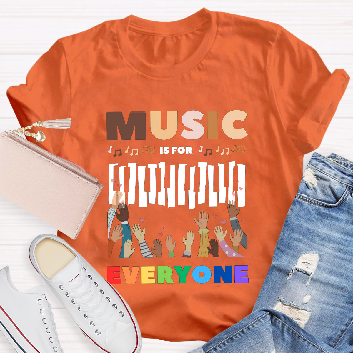 Music Is For Everyone Teacher T-Shirt