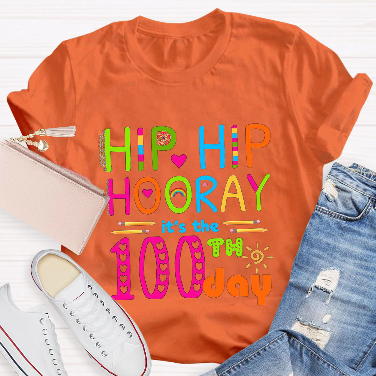 Hip Hip Hooray It's The 100th Day T-Shirt