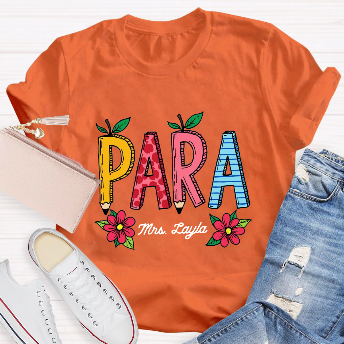 Personalized Paraprofessionals Teacher Name T-Shirt