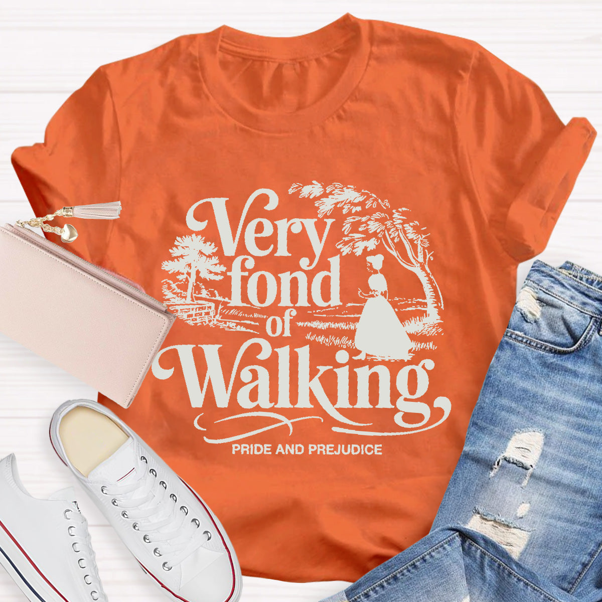 Very Fond Of Walking Teacher T-Shirt