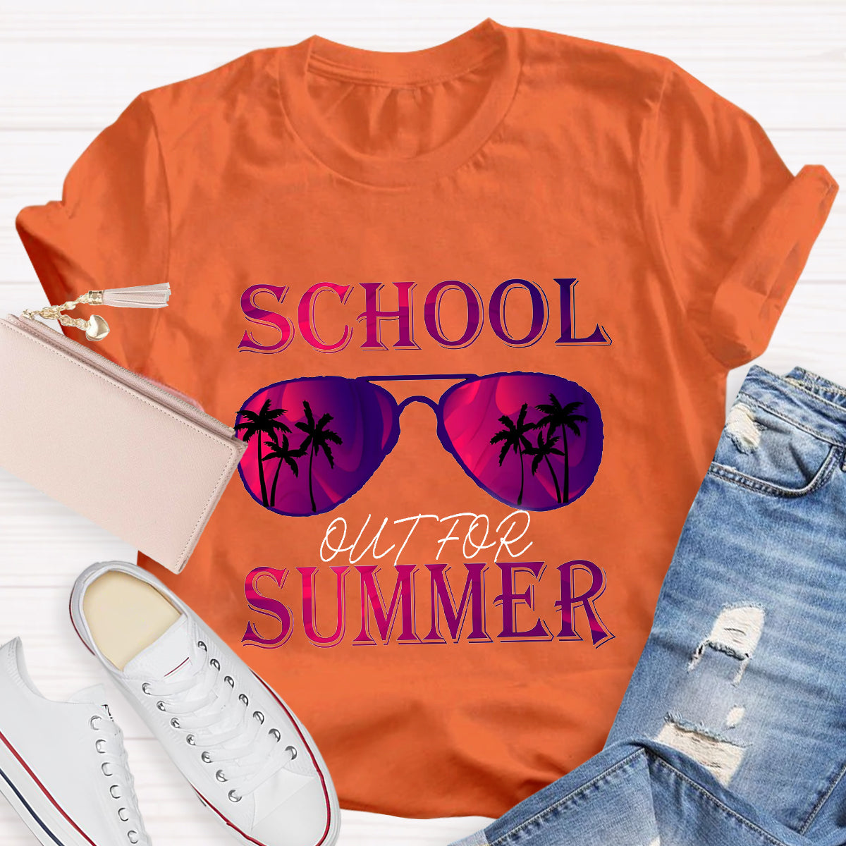 Summer Beach School Out For Summer Teacher T-Shirt