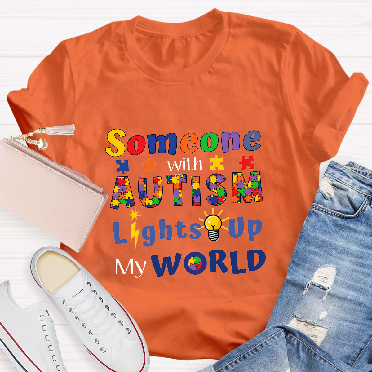 Someone With Autism Lights Up My World T-Shirt