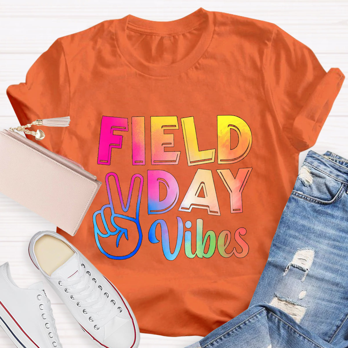 Field Day Vibes Teacher T-Shirt