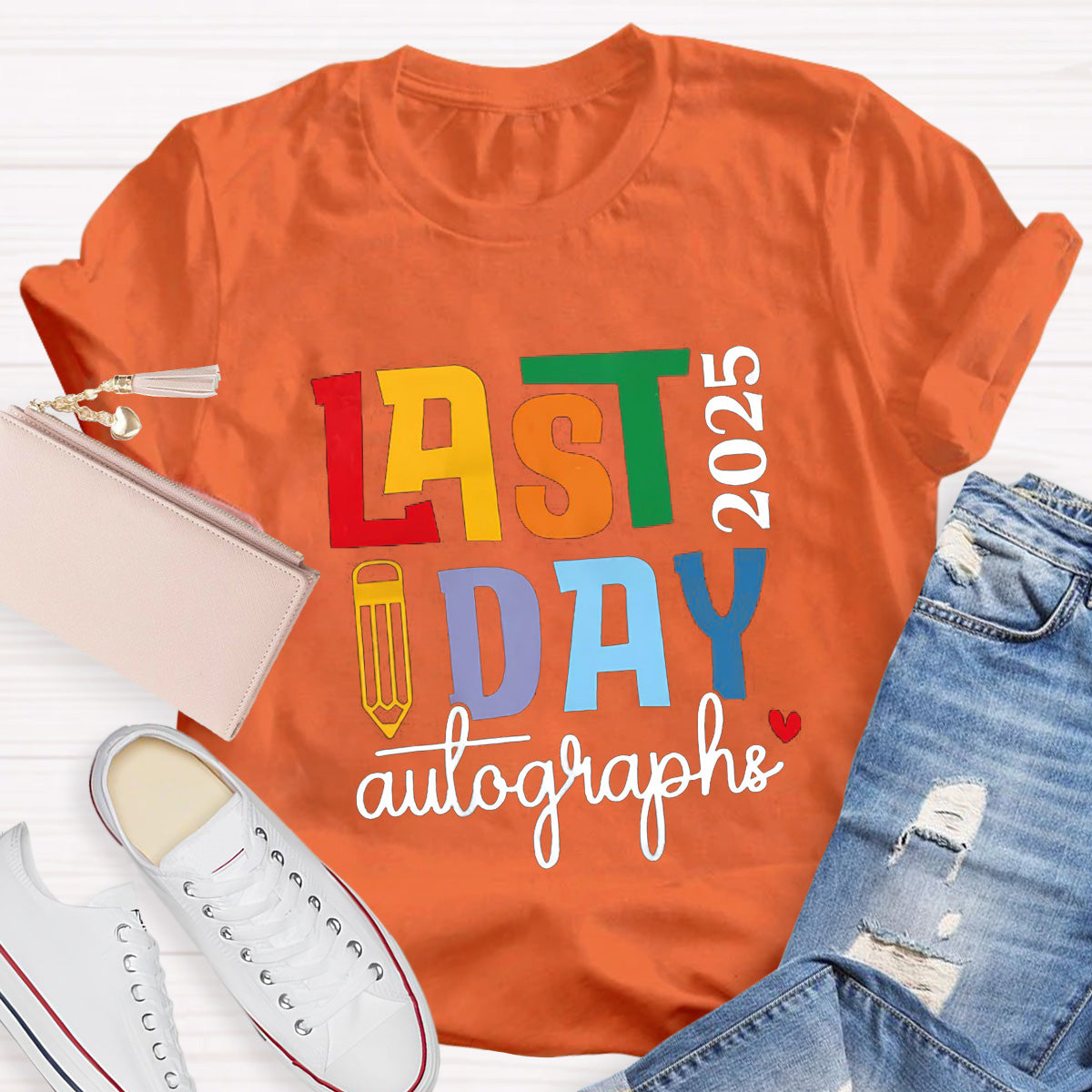 Personalized Year Last Day Pencil  Teacher T-Shirt