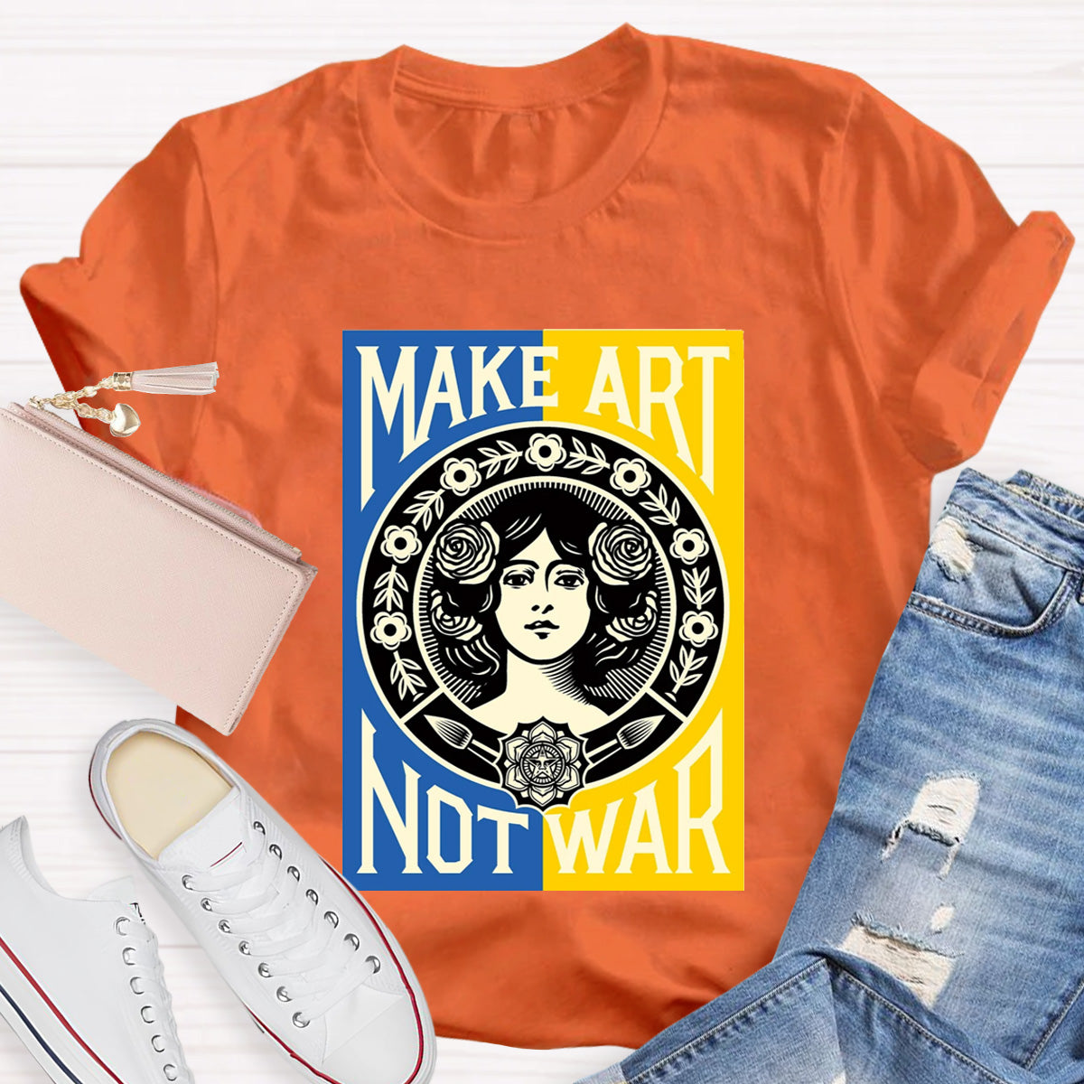 Make Art Not War Teacher T-Shirt