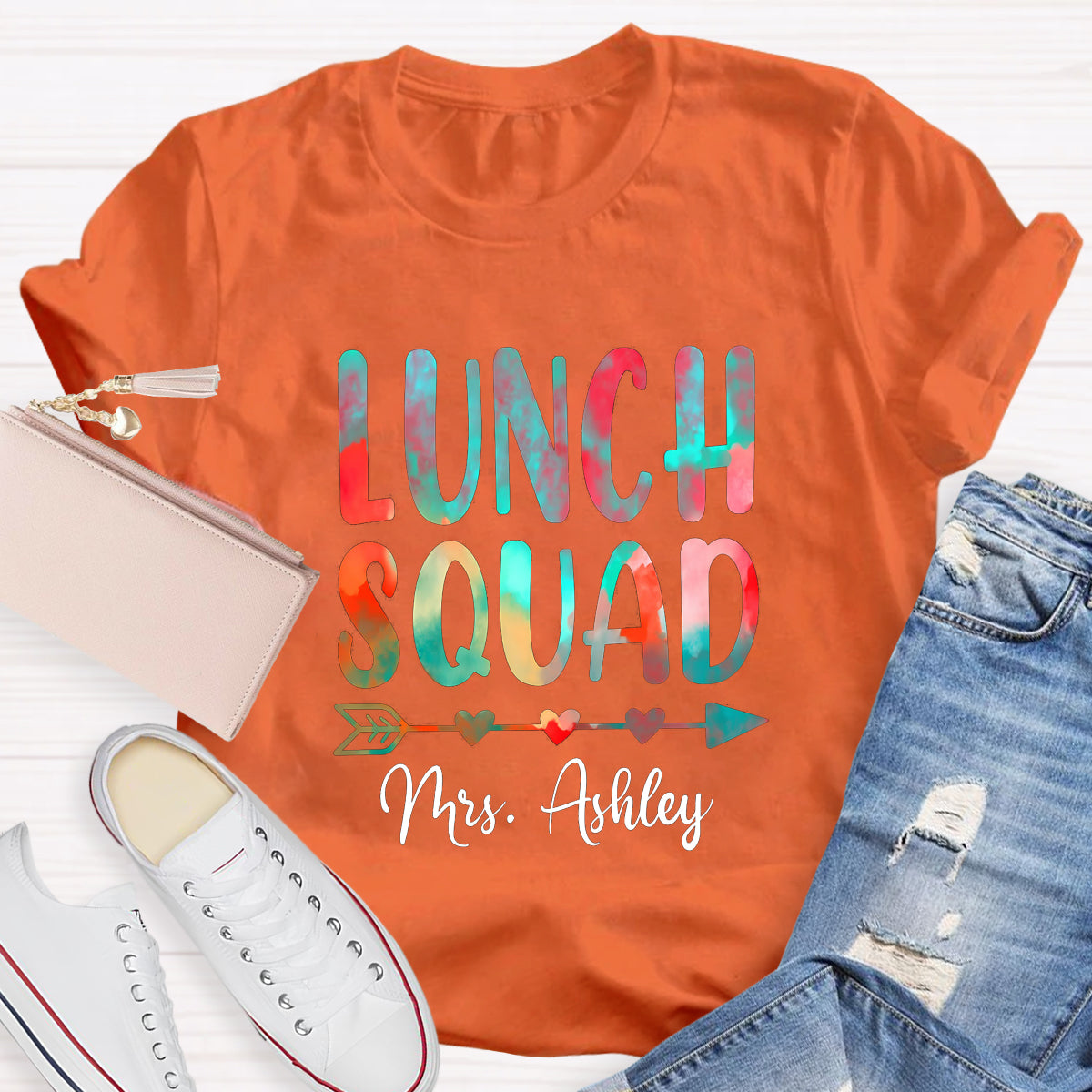 Personalized Name Lunch Squad Teacher T-Shirt