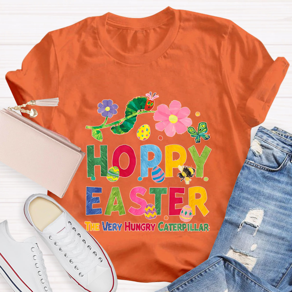 Happy Easter Caterpillar Butterfly Teacher T-Shirt