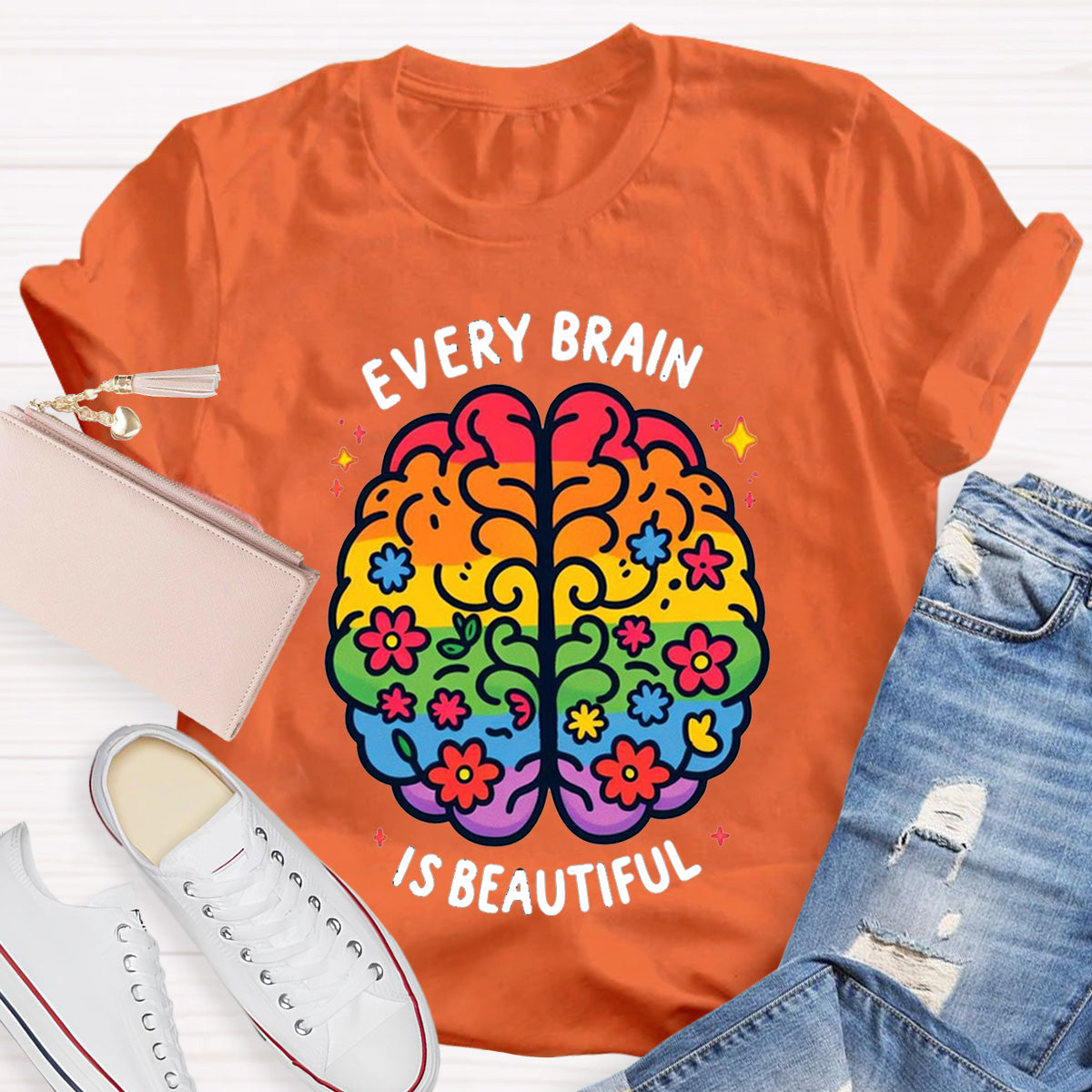 Every Brain Is Beautiful Teacher T-Shirt