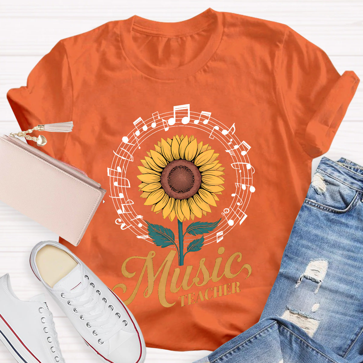 Music Teacher Sunflower Teacher T-Shirt