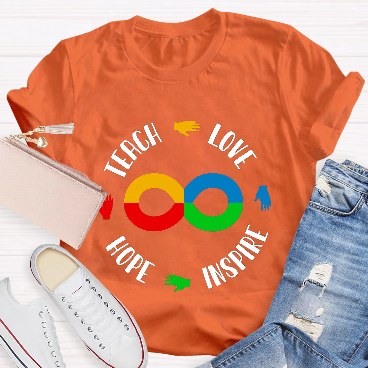 Teach Love Hope Inspire Infinity Symbol T-Shirt