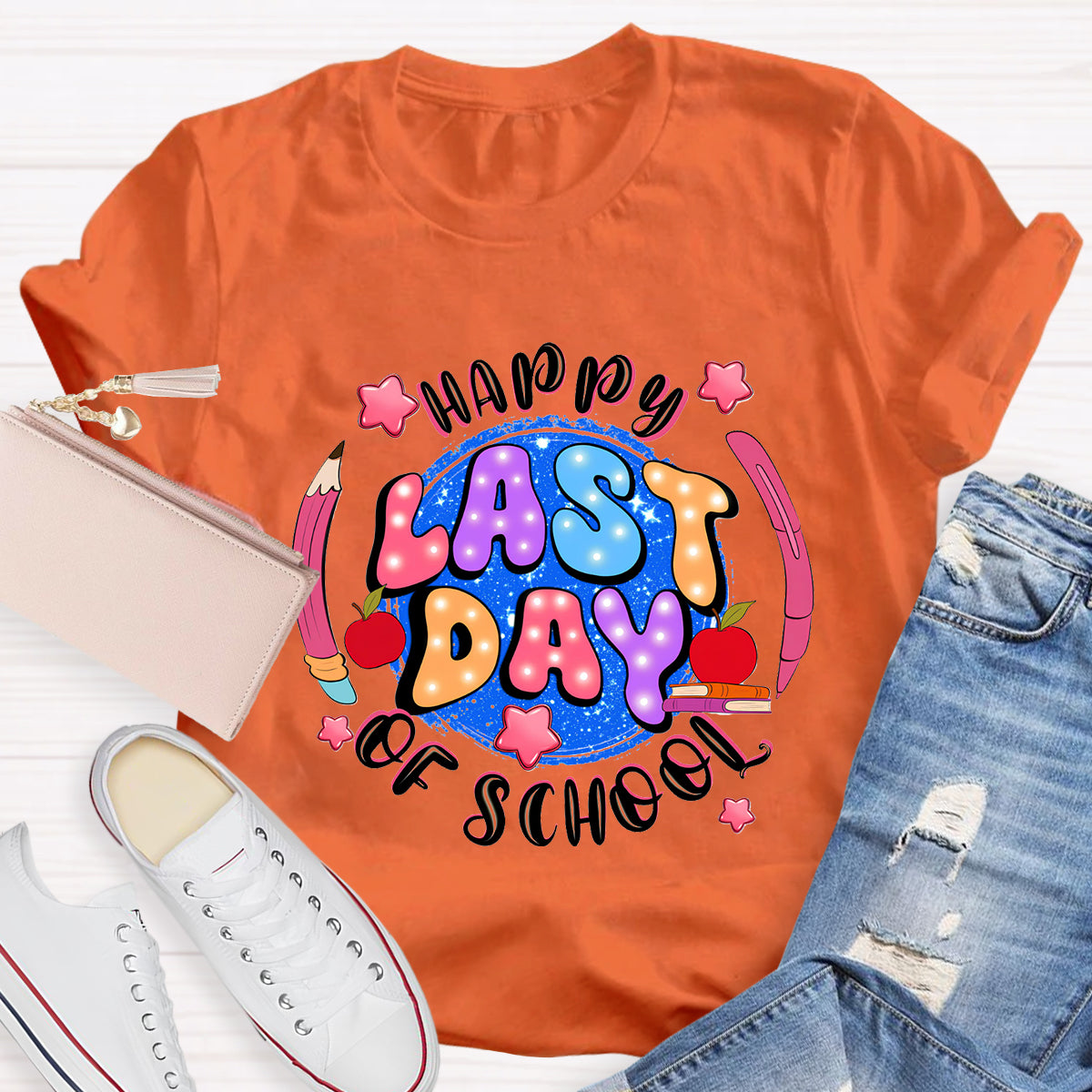Happy Last Day Of School Planet Teacher T-Shirt