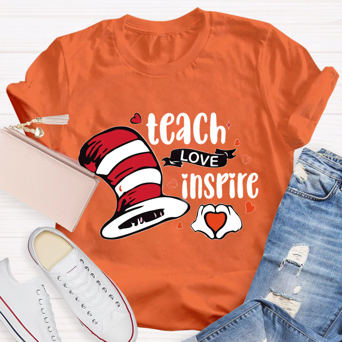 Teach Love Inspire Children's Books Teacher T-Shirt
