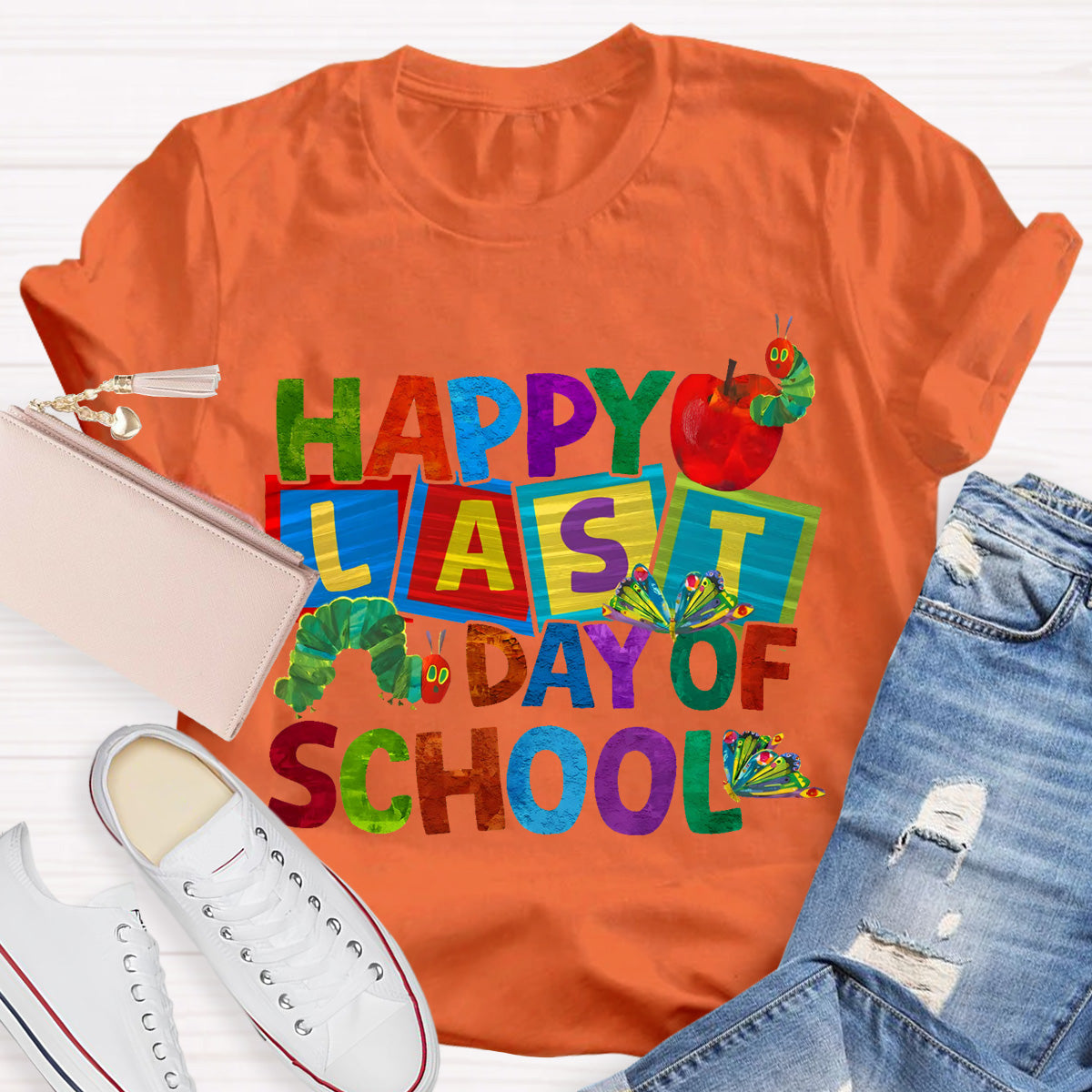 Happy Last Day Of School Apple  Teacher T-Shirt