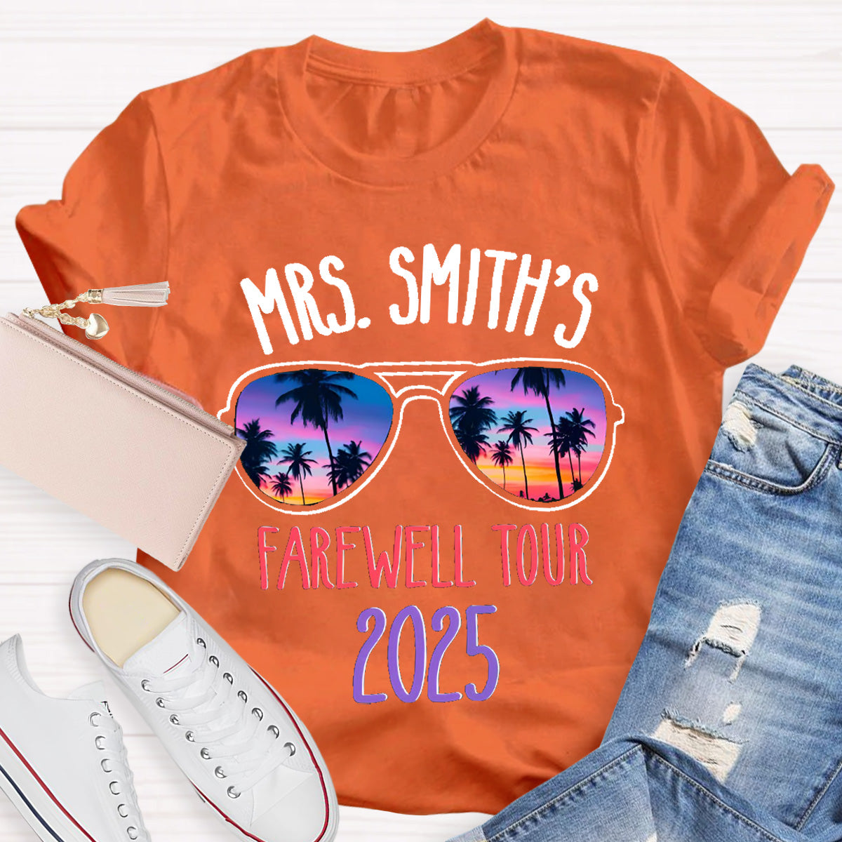 Personalized Name Farewell Tour Retirement Teacher T-Shirt