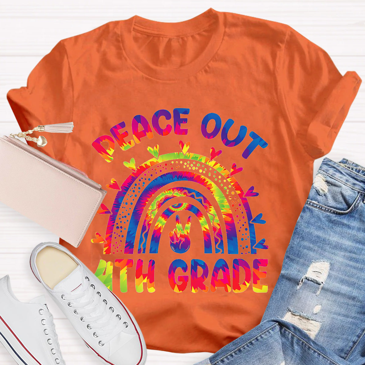 Personalize Grade Peace Out Teacher T-Shirt