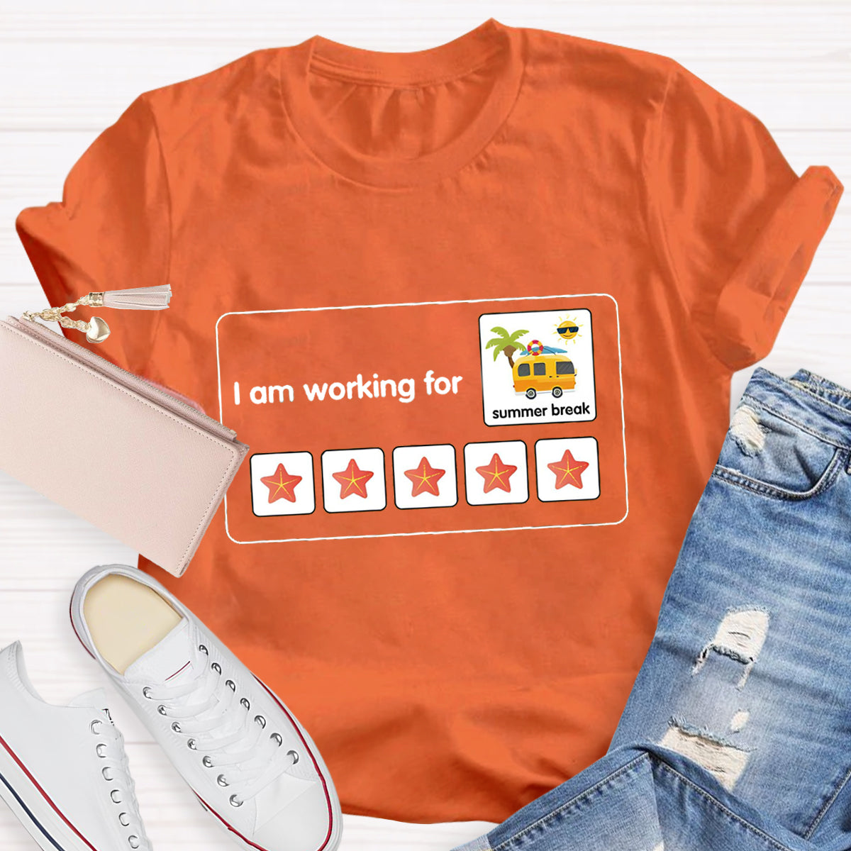 I Am Working For Summer Break School Bus Teacher T-Shirt