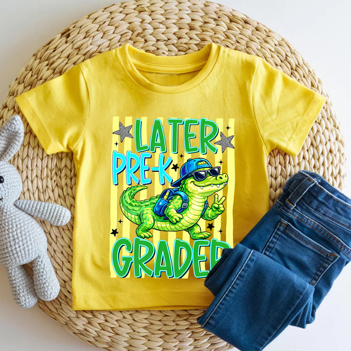 Personalized Grade Later Pre-K Grader Cool Croc Toddler T-shirts