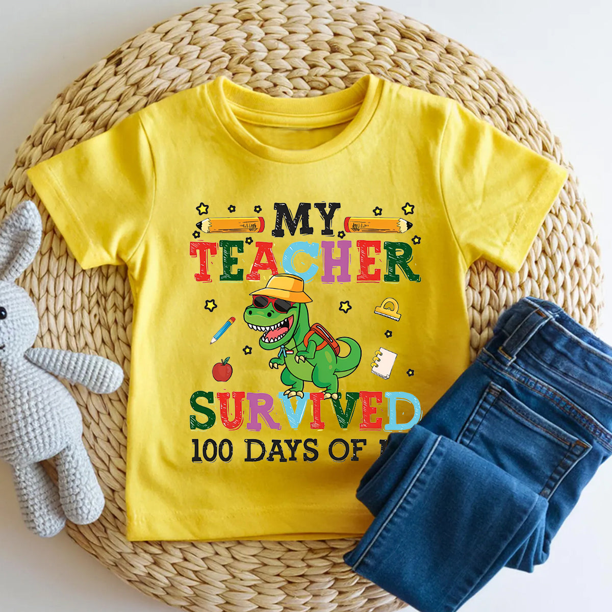My Teacher Survived 100 Days Of Me Toddler T-shirts