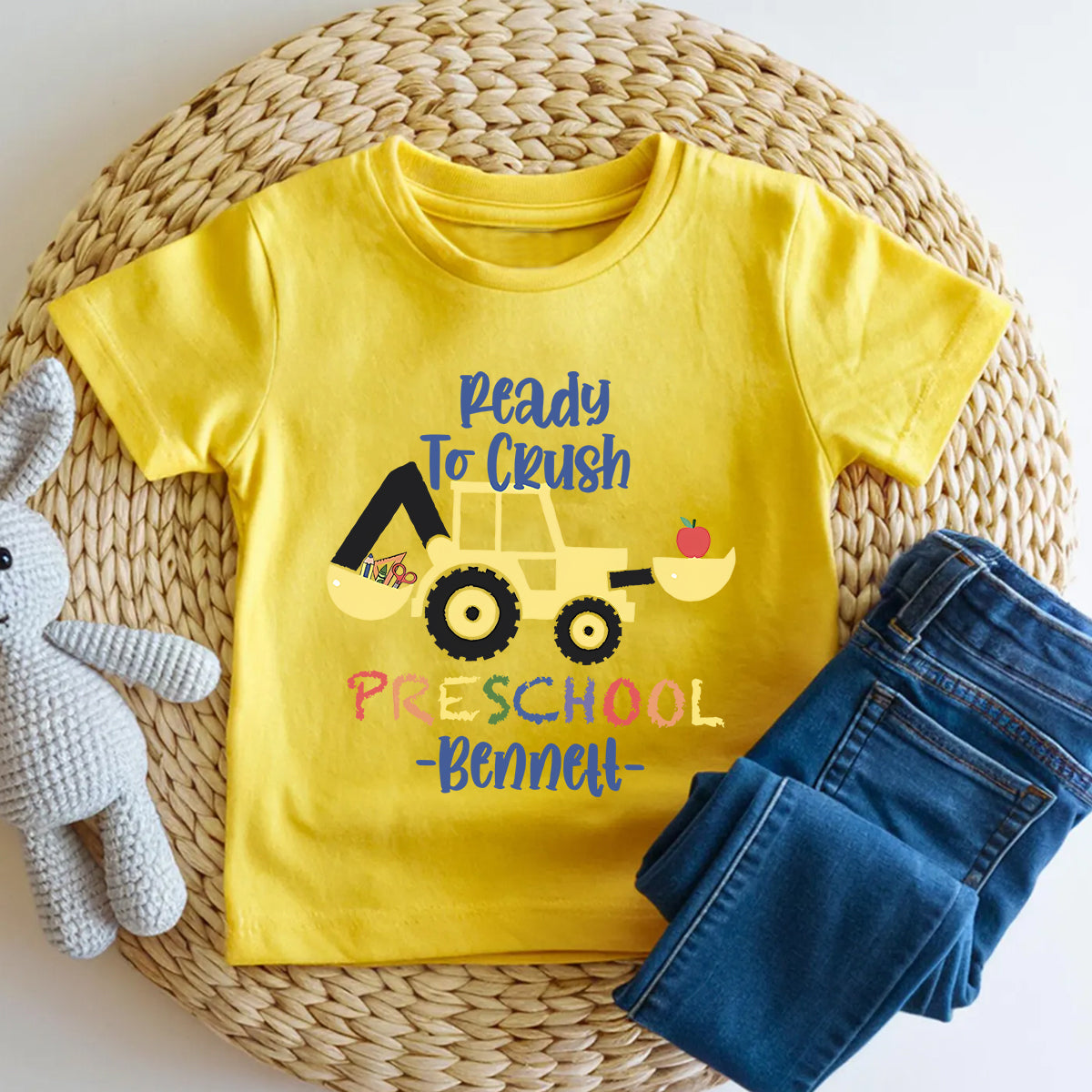 Personalized Name And Grade Ready To Crush Preschool Toddler T-shirts