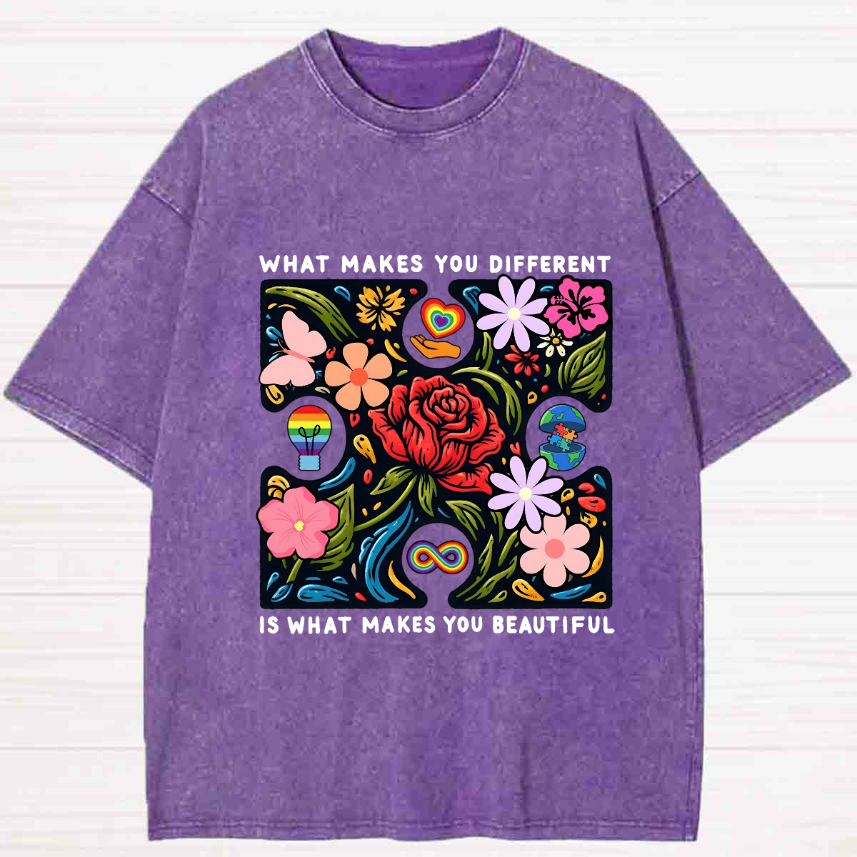 What Makes You Different Is What Make You Beautiful Washed T-shirt