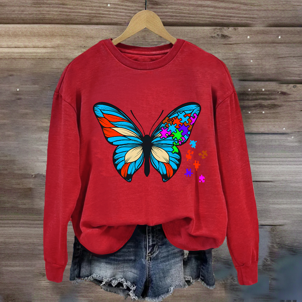 Butterfly Autism Awareness Day Promoting Love And Acceptance Sweatshirt