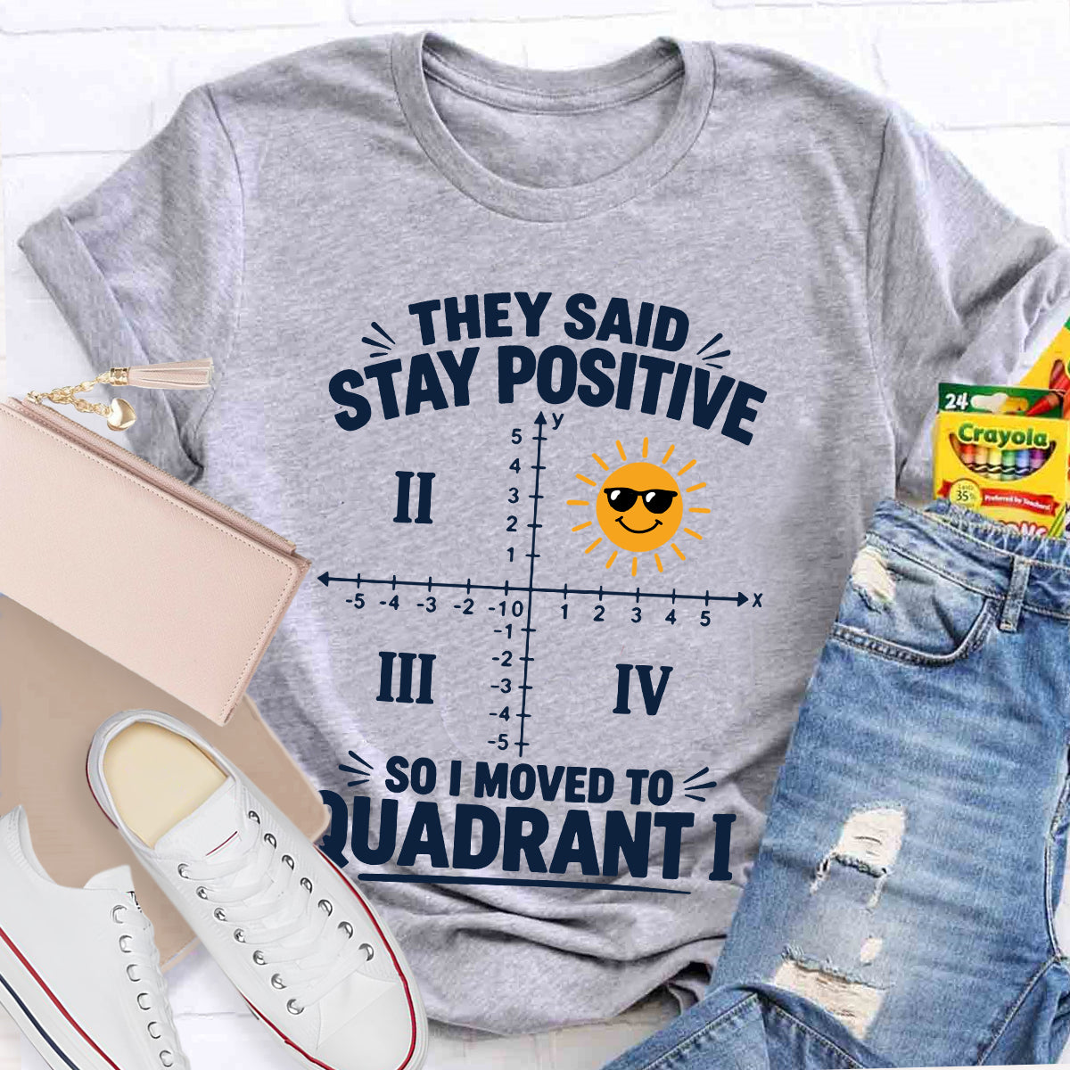 They Said Stay Positive So I Moved To Quadrant Math Teacher T-shirt
