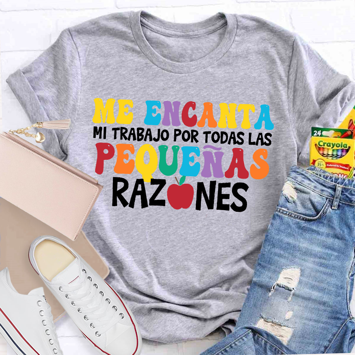Me Encanta Mi Trabajo Todas Las Pequenas Razones Spanish Teacher T-Shirt