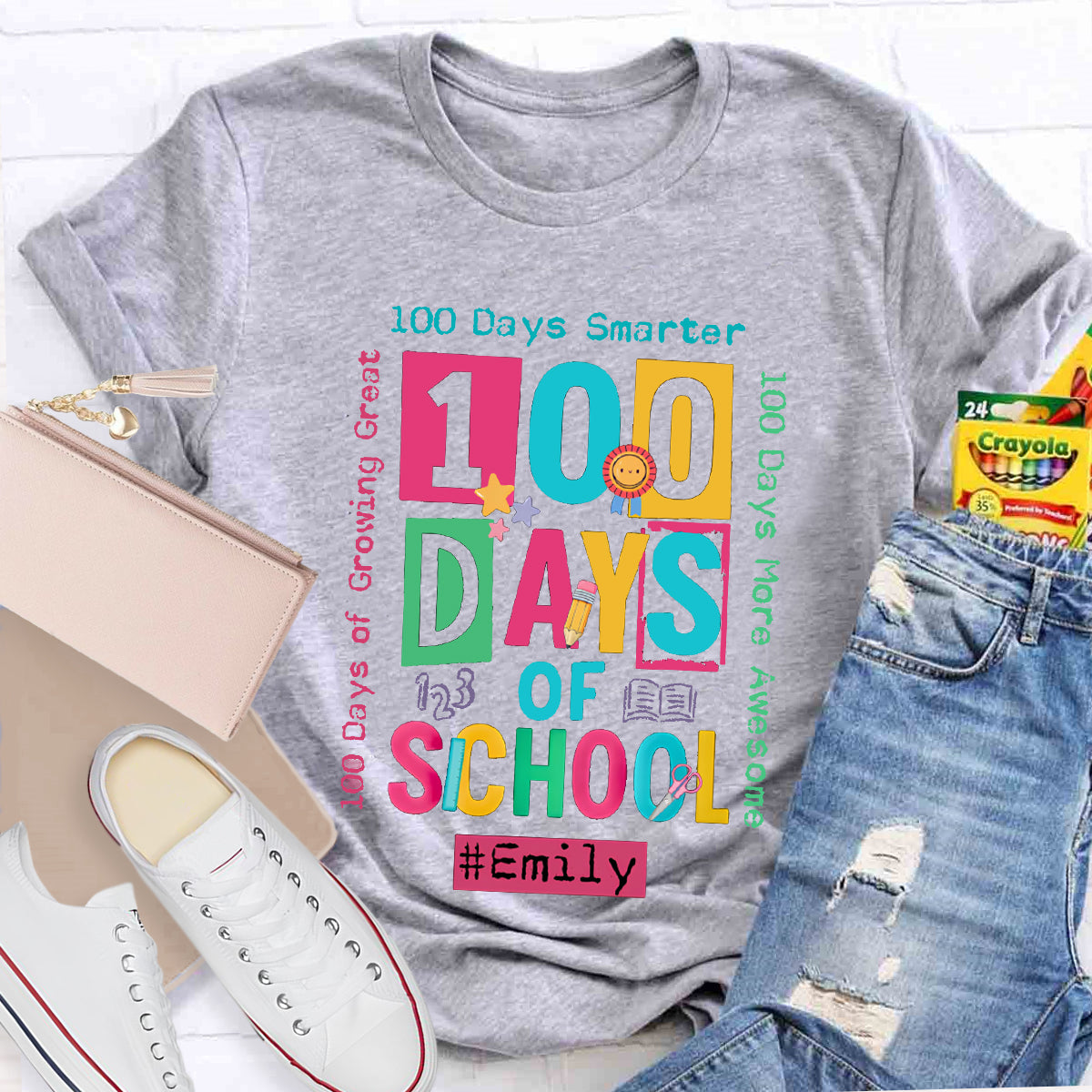 Personalized Name 100 Days Of School Smarter T-shirt