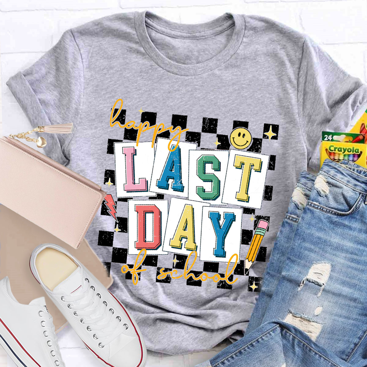 Happy Last Day Of School Smile Teacher T-Shirt