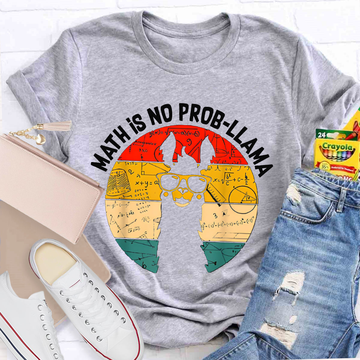 Math Is No Prob-Llama Funny Pony Math Teacher T-shirt