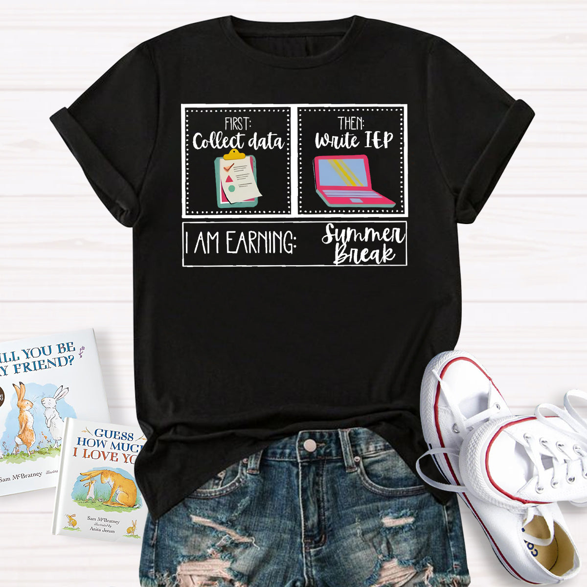 First Coffee Date Then Write Iep I'M Earning Summer Break Teacher T-Shirt T-Shirt