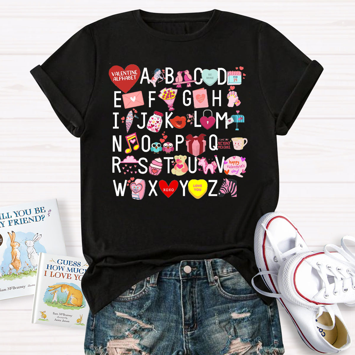 Valentine Alphabet Teacher T-Shirt