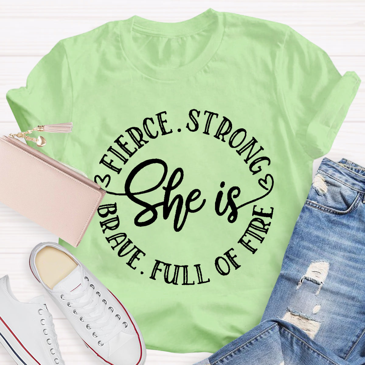 She Is Brave Full Of Fire Fierce Strong T-Shirt