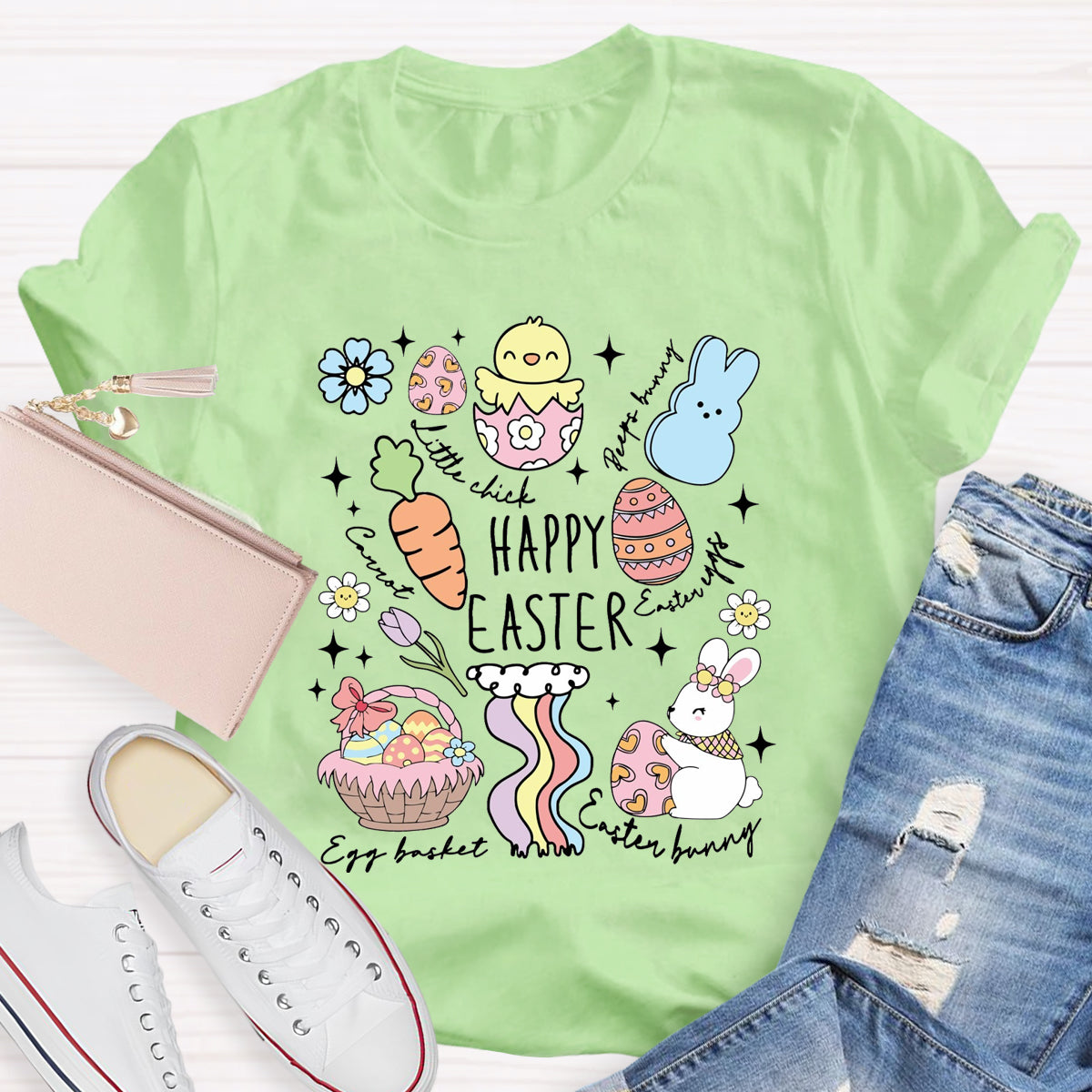 Happy Easter Egg Basket T-Shirt
