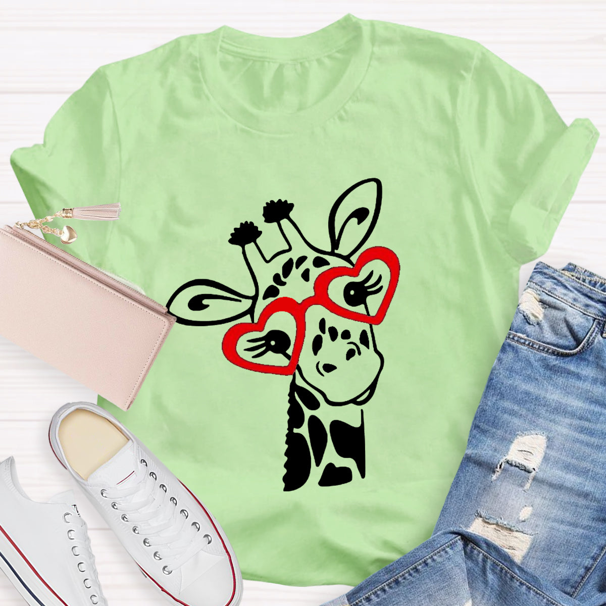 Valentines Day Giraffe T-Shirt