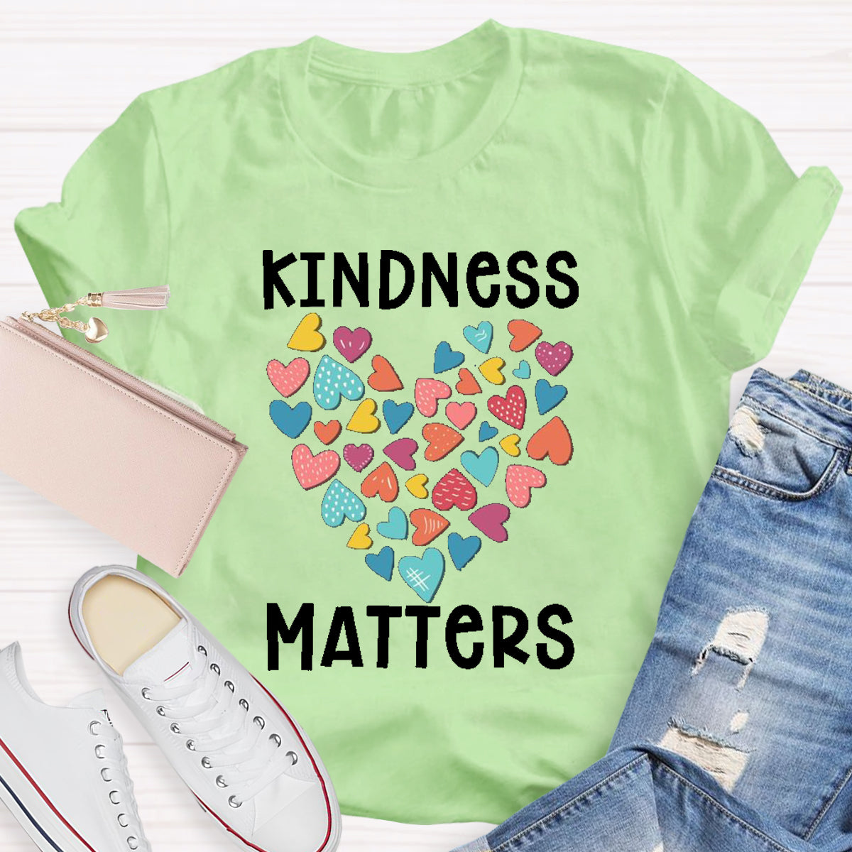 Kindness Matters Colorful Heart T-Shirt