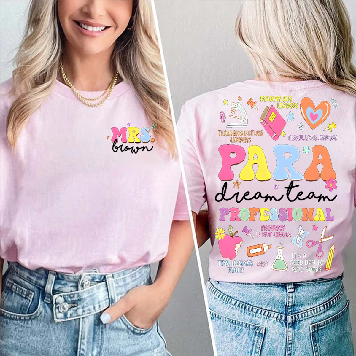 Personalized Name Para Dream Team Double Printed T-shirt