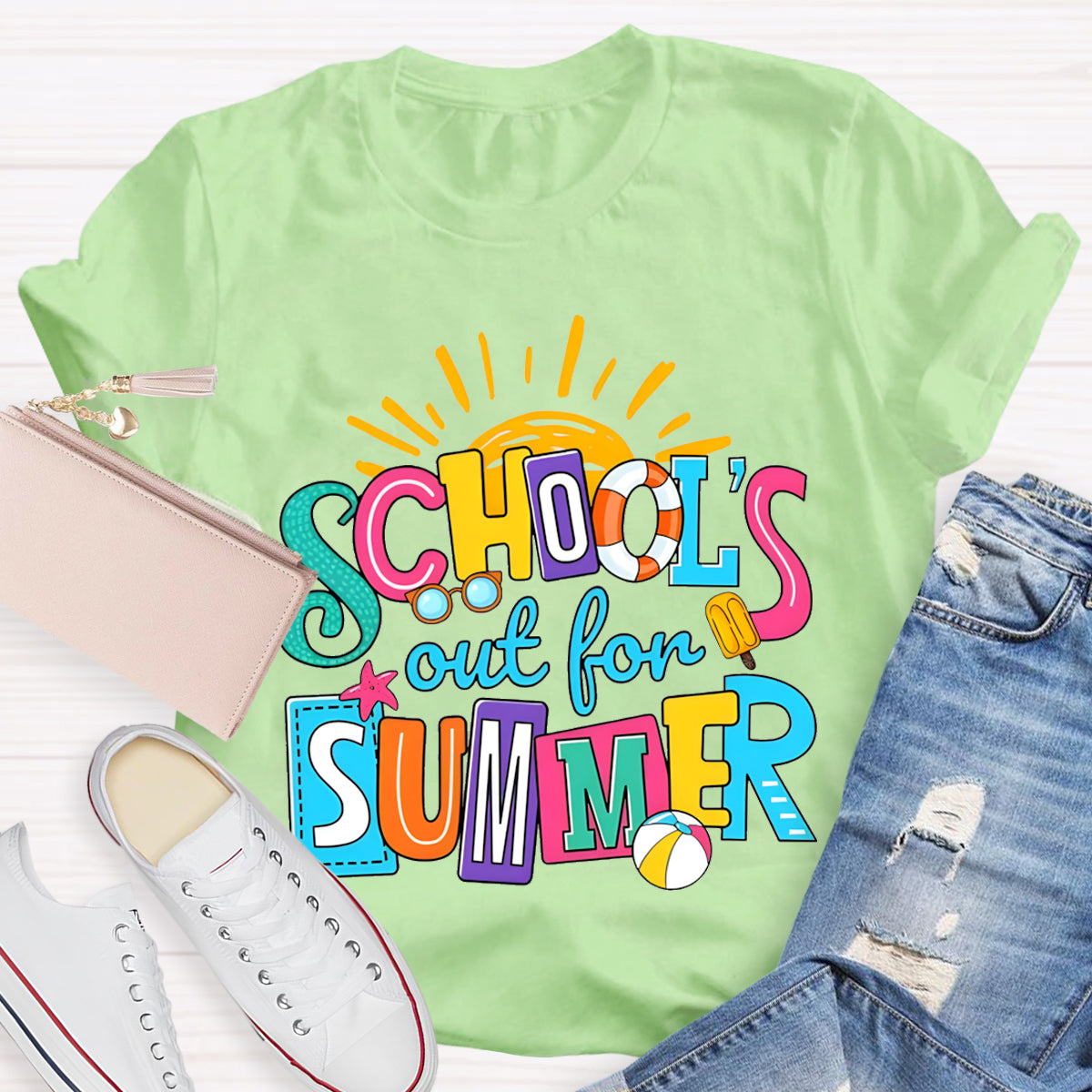 Schools Out For Summer Sun Teacher T-Shirt
