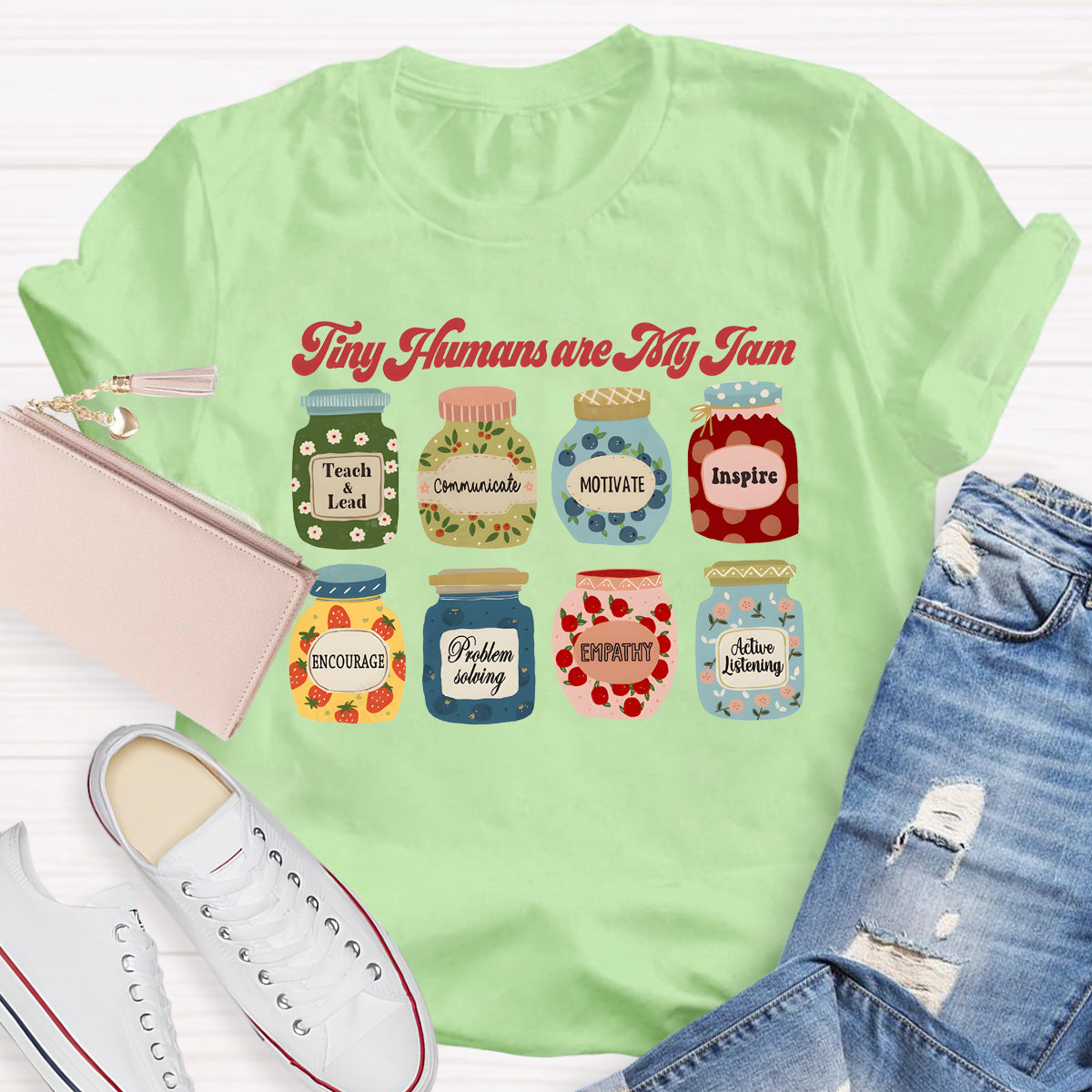 Tiny Human Are My Jam Teacher T-Shirt